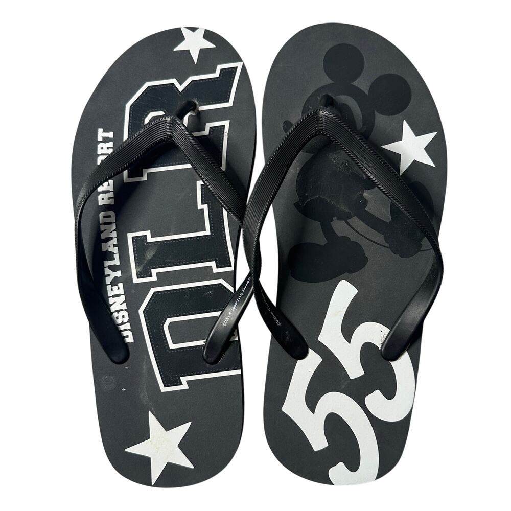 Disneyland Resort DLR 55 Mickey Mouse Flip Flops Black Men’s Size 11